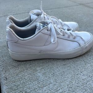 Nike Court Royale top white leather women’s sneakers- size 10.